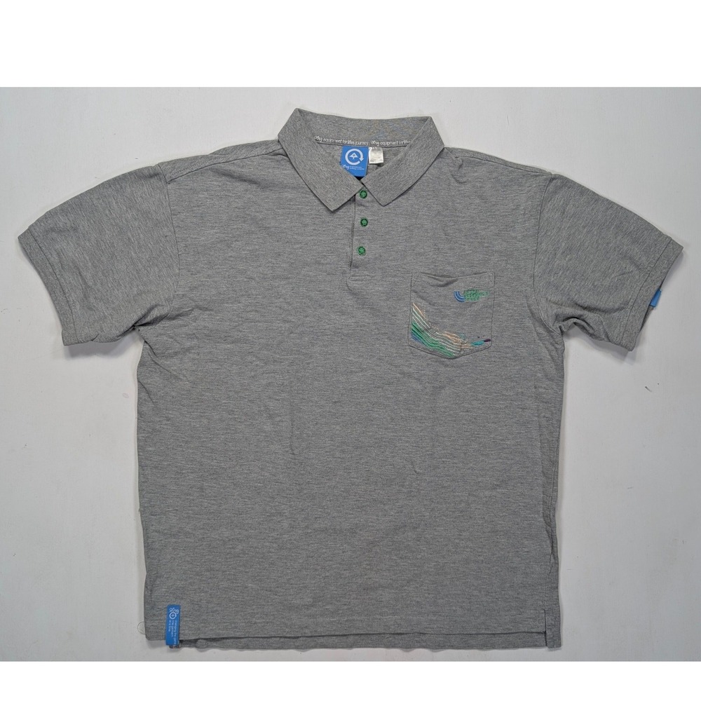LRG River Runs Thru It Polo Shirt Mens XL Grey Heather Short Sleeve I07141